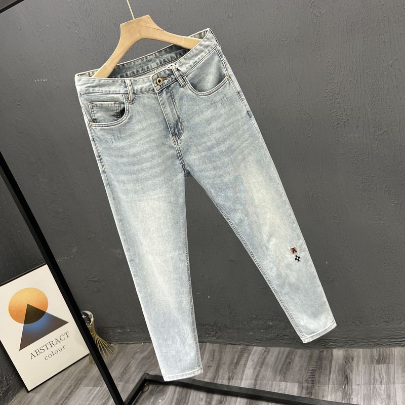 Embroidery On Jeans - กางเกงแฟชั่น celana JEANS DENIM สำหรับผู้ชายสไตล์ใหม่สำหรับฤดูร้อนกางเกงทรงสกินนี่ปักลายคาวบอยยาวลำลองซักได้สำหรับผู้ชาย