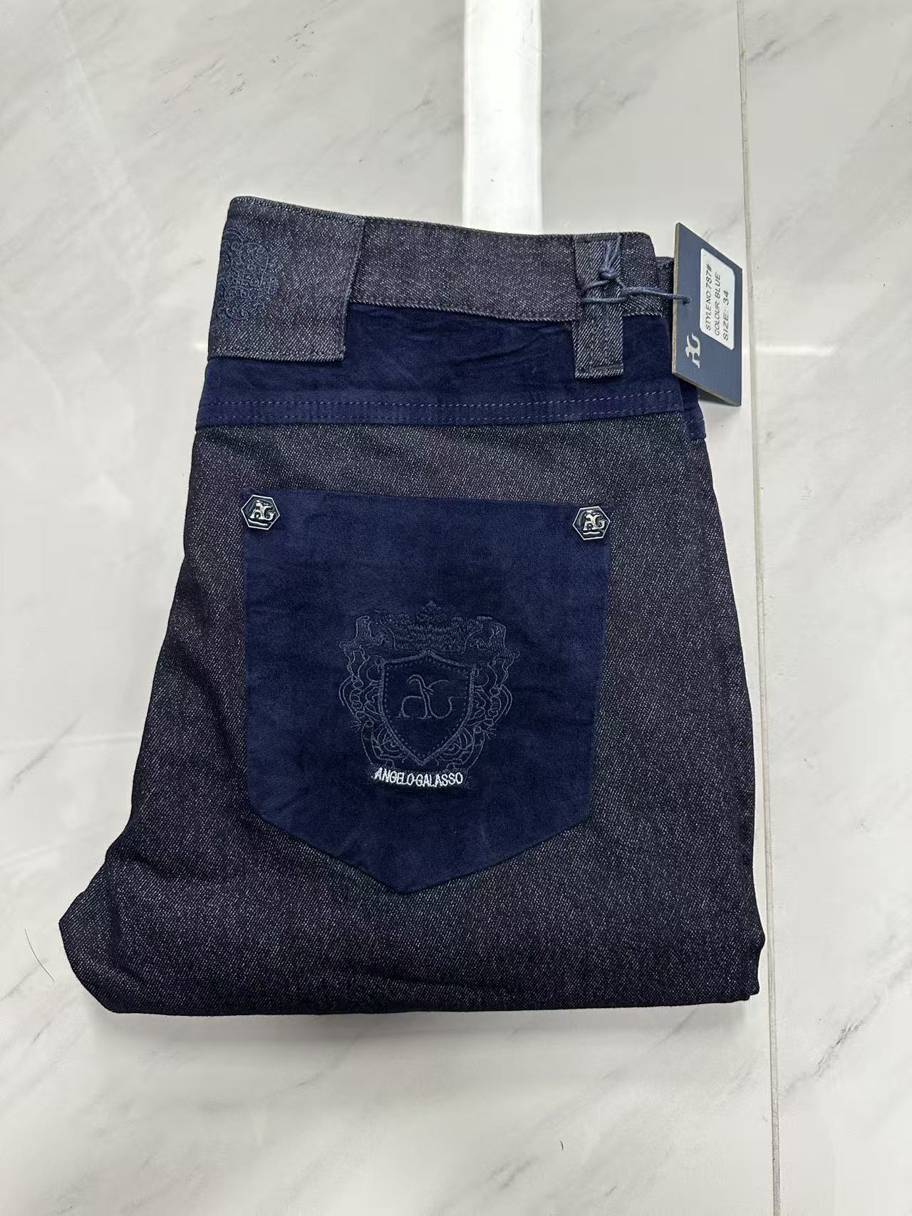 Embroidery On Jeans - กางเกงยีนส์ผ้าฝ้ายหนาสำหรับผู้ชาย OECHSLI รุ่น 2027 ใหม่ ปักลาย