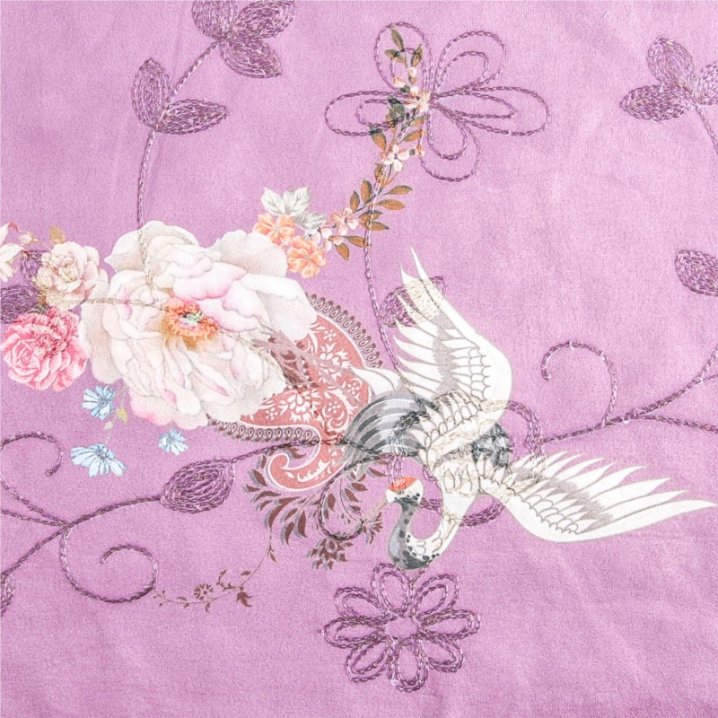 Velvet Fabric Embroidery - ผ้ากำมะหยี่ปักลายมุก ผ้าฝ้ายพิมพ์ลาย สำหรับตัดเย็บเสื้อผ้า โค้ทผ้าฝ้ายย้อมสี สไตล์หรูหราเบาๆ