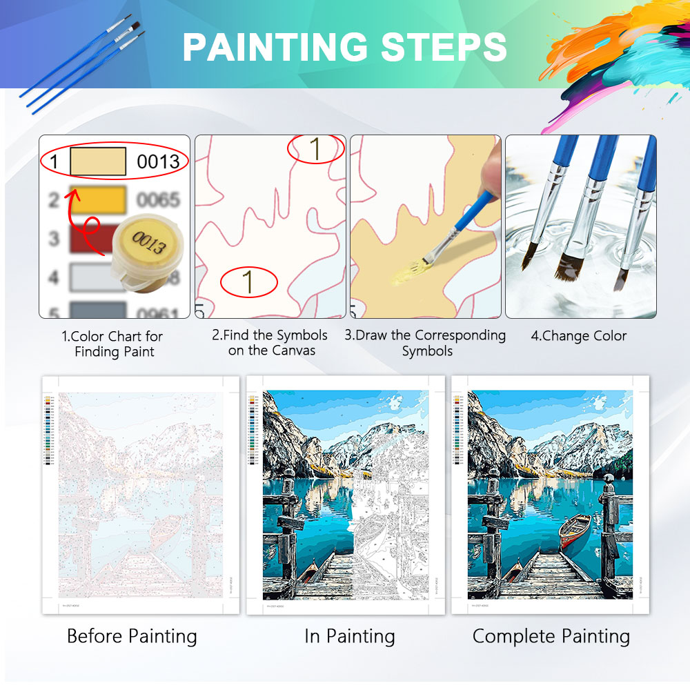 ชุดระบายสีตามตัวเลข HUACAN ลาย - Embroidery Translate บทวิจารณ์และราคา