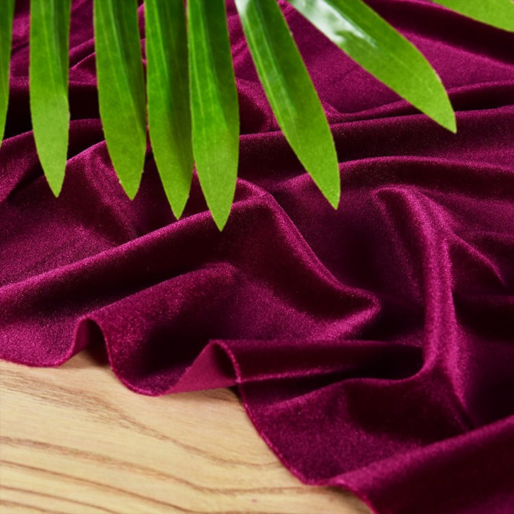 ผ้ากำมะหยี่สีพื้นเนื้อนุ่มยืดไ - Velvet Fabric Embroidery บทวิจารณ์และราคา
