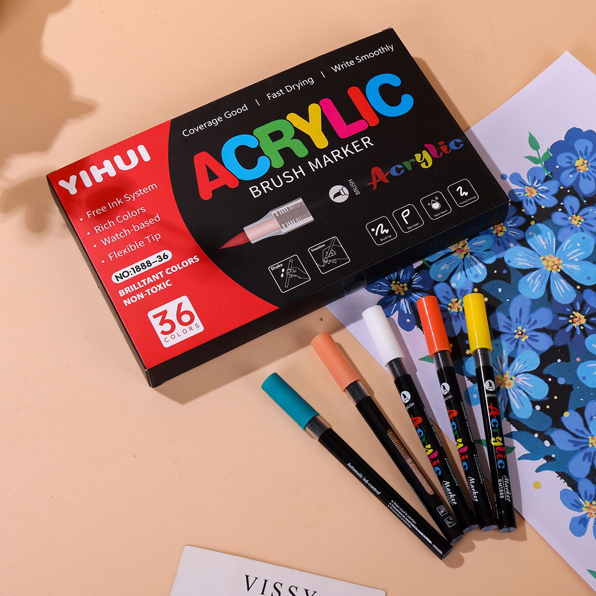 ปากกาอะคริลิค 12-60 สี ปากกาพู - Embroidery Egg บทวิจารณ์และราคา