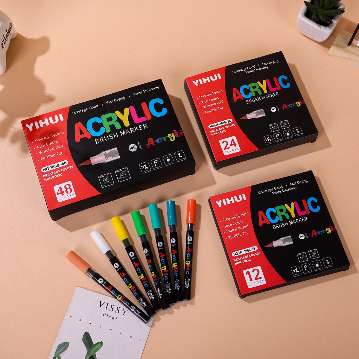 ปากกาอะคริลิค 12-60 สี ปากกาพู - Embroidery Egg บทวิจารณ์และราคา