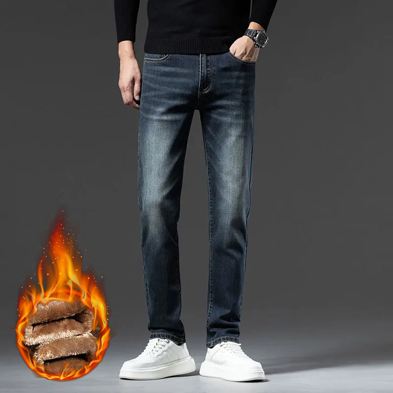 กางเกงยีนส์ผู้ชายฤดูหนาวใหม่ บ - Embroidery On Jeans บทวิจารณ์และราคา