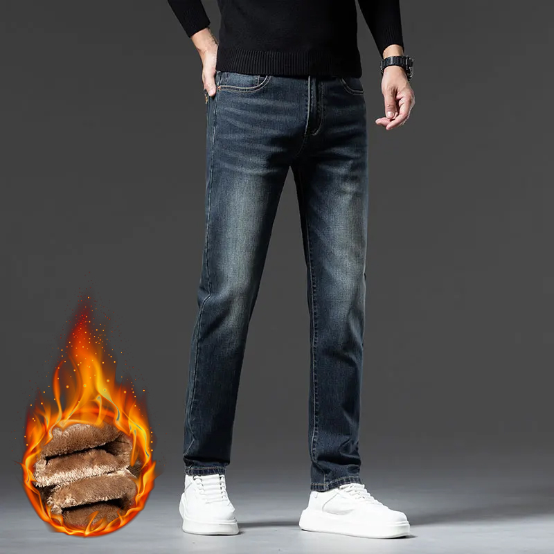 กางเกงยีนส์ผู้ชายฤดูหนาวใหม่ บ - Embroidery On Jeans บทวิจารณ์และราคา