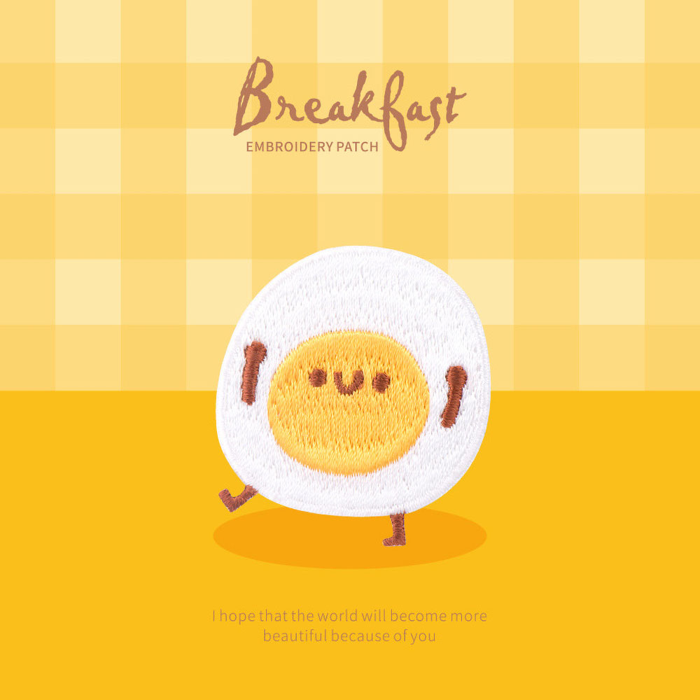 1 ชิ้นน่ารักอาหารเช้า Patch,เย - Embroidery Egg บทวิจารณ์และราคา