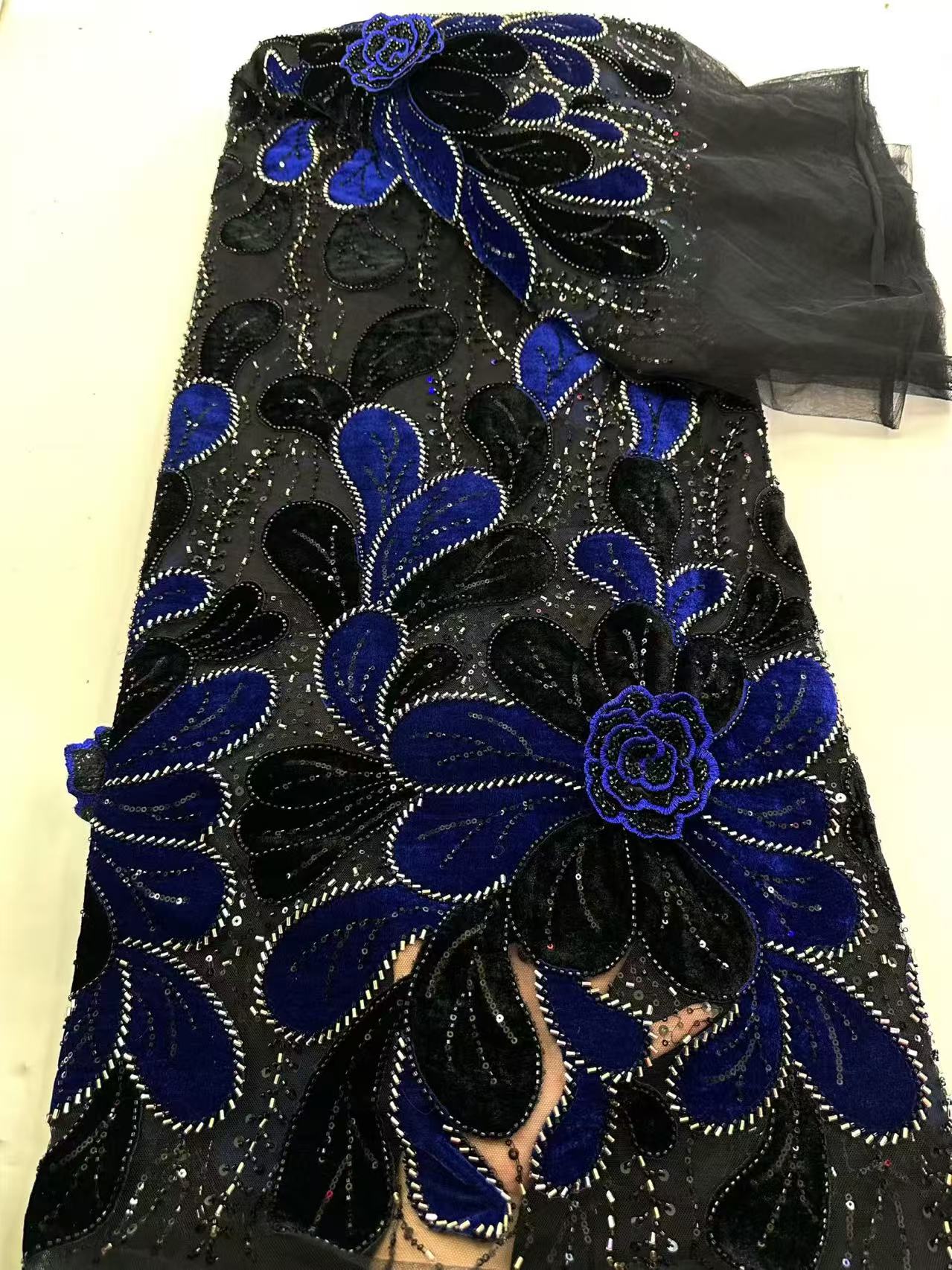 ล่าสุดผ้าลูกไม้กำมะหยี่แอฟริกั - Velvet Fabric Embroidery บทวิจารณ์และราคา