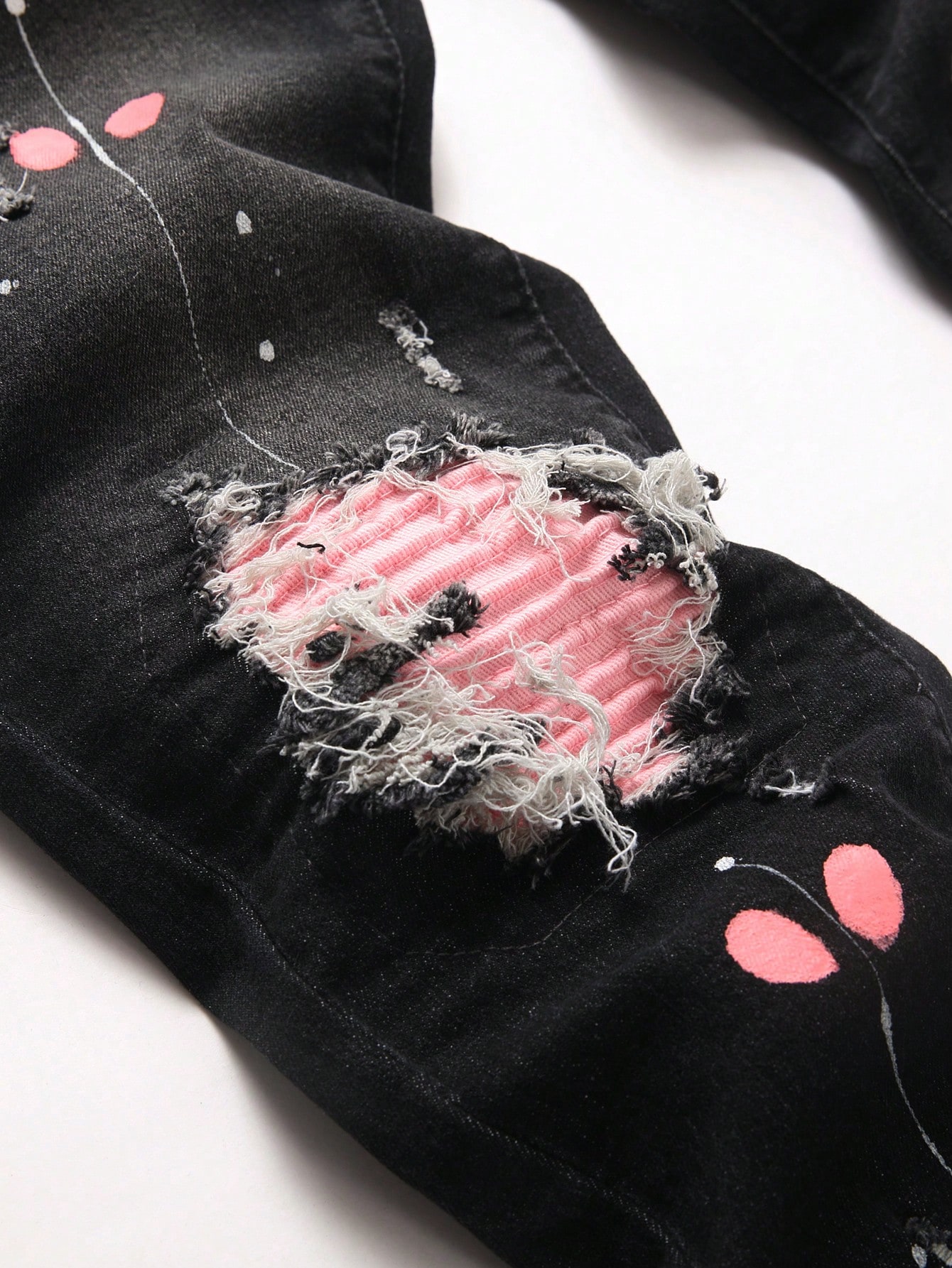 กางเกงยีนส์เดนิมขาดทรงสกินนี่ส - Embroidery On Jeans บทวิจารณ์และราคา