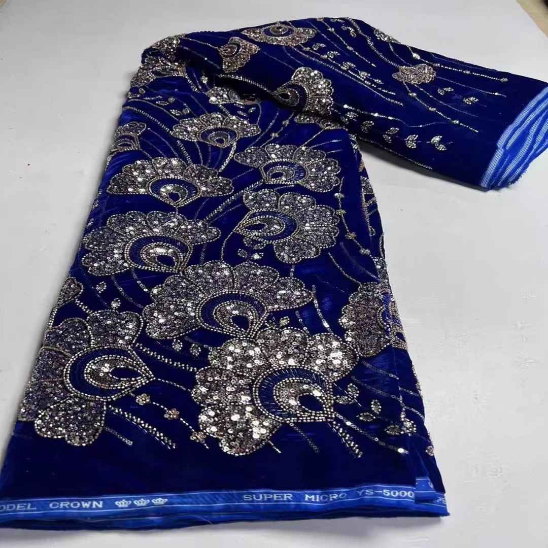 ผ้ากำมะหยี่ใหม่ 5 หลา ประดับเล - Velvet Fabric Embroidery บทวิจารณ์และราคา