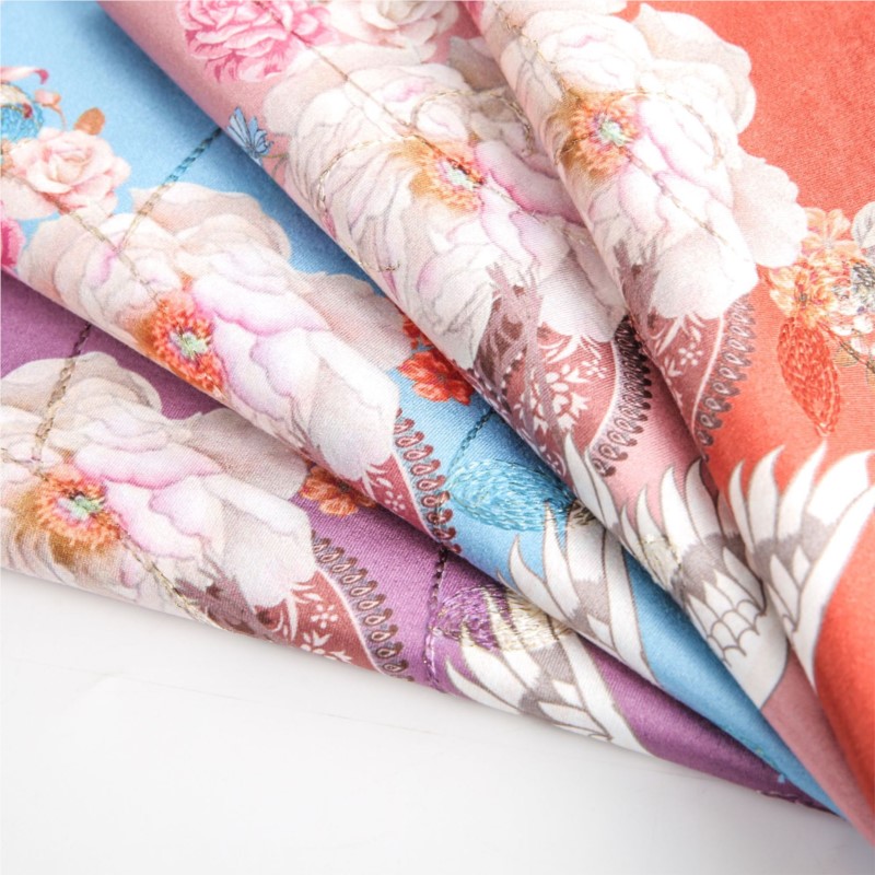 ผ้ากำมะหยี่ปักลายมุก ผ้าฝ้ายพิ - Velvet Fabric Embroidery บทวิจารณ์และราคา