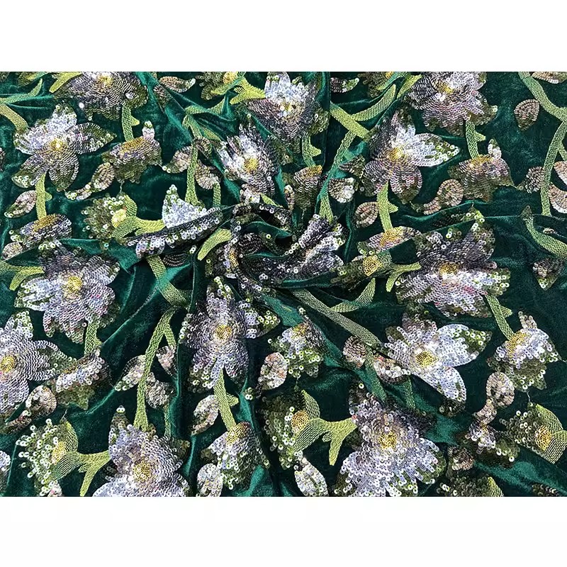 ผ้ากำมะหยี่สไตล์เรโทร 1 หลา งา - Velvet Fabric Embroidery บทวิจารณ์และราคา